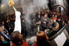 End of Fastnacht in old town of Mainz.