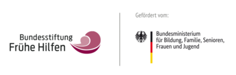 Logo Bundesstiftung Frühe Hilfen, gefördert vom BMBFSFJ